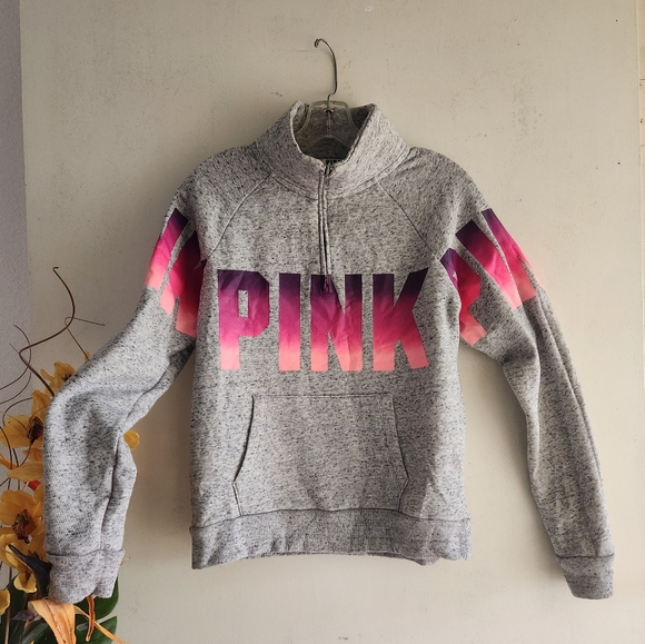Pink Victoria's Secret Medium Heather Gray Pullover Sweater EUC - Picture 1 of 12